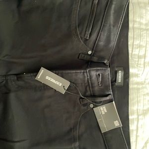 Express skinny mid rise jeans, black 10R